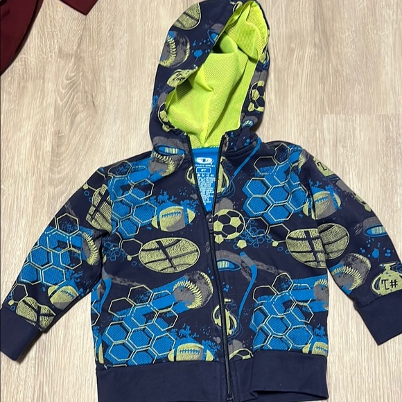Kids Sports-Themed Hoodie - Blue and Green - Picture 1 of 1